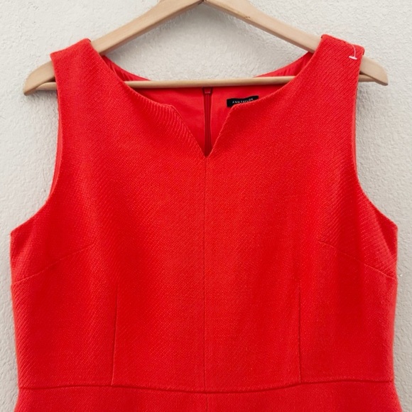 Ann Taylor Tweed Sheath Dress Sleeveless Orange Classic Work Career 12 NWT - Picture 7 of 13